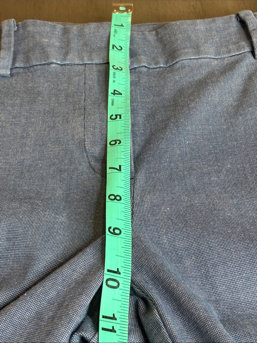 πLOFT Riviera Slim Straight Dress Pants Womens 2 Chambray Blue Stretch Cottonπ - Picture 9 of 13